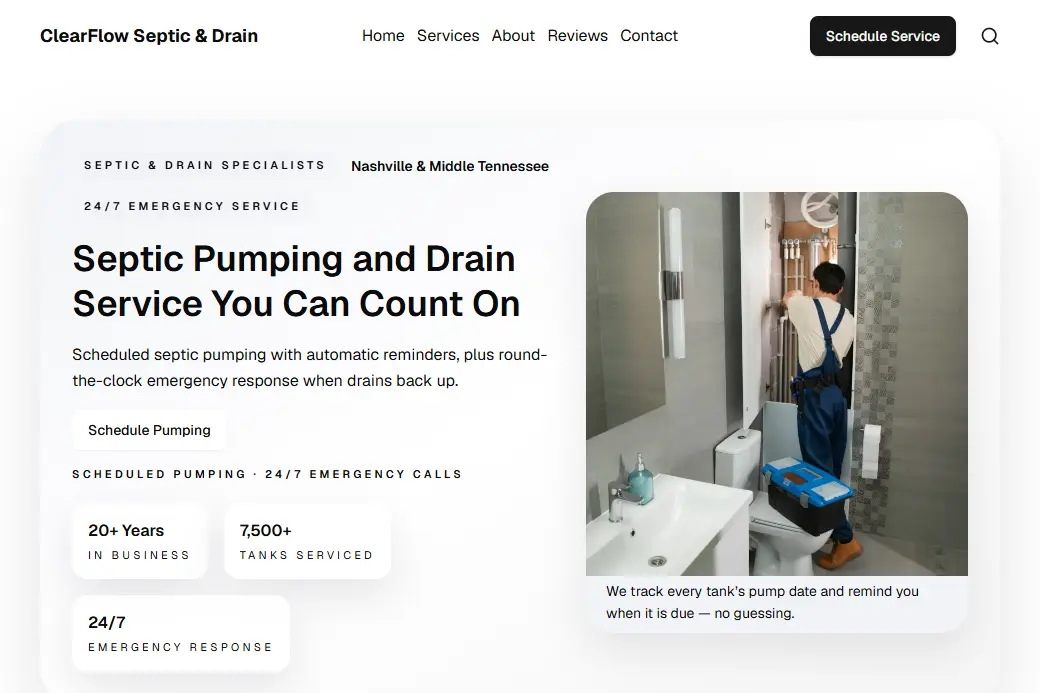 Septic & Drain demo website