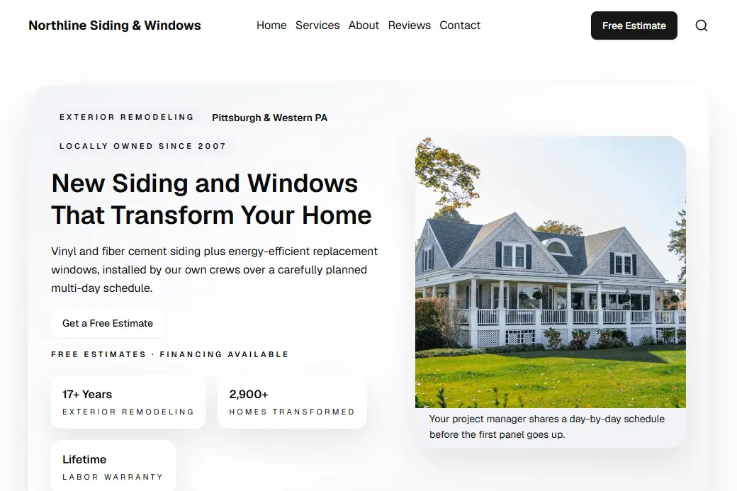 Siding & Windows demo website