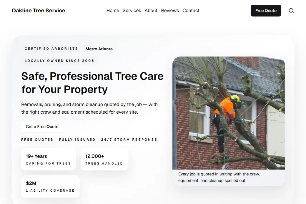 Tree Service demo website